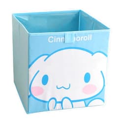 ROFOLO 13”×13” Cute Large Capacity Collapsible Storage Bin, 36L Kawaii Cartoon Foldable Basket Organization Box for Closet, Shelves, Offices, Bedroom and Toys Storage(Blue-Cinna)