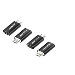 Abrity New USB C Female to Micro USB Male Adapter (4Pack), Micro USB Adaptor, Micro USB to USB C Adapter Fast Charger Power Cable Plug Strip Extender for Nexus Nokia LG Xbox PS Kindle Samsung Galaxy Devices