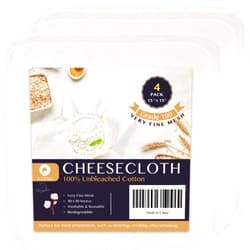 S.CENG Precut Cheesecloth, 15 x 15'' 4 Pack, Grade 100, Ultra Fine for Straining & Cooking, 100% Unbleached Cotton Cheese Cloth for Making Cheese