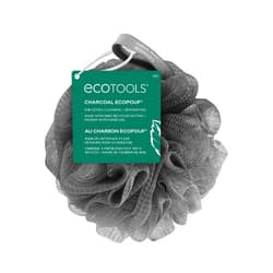 EcoTools Charcoal EcoPouf, Loofah Sponge for Bath & Shower, Infused Pouf, Recycled Netting, Exfoliation Removes Dead Skin, Eco-Friendly Bath Accessory, Cruelty-Free, Color May Vary, 1 Count (60g)