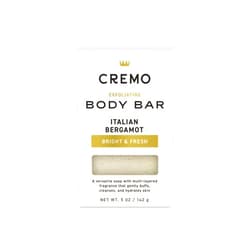 Cremo Exfoliating Body Bar for Men, Italian Bergamot Scent, Multi-Layered Fragrance That Buffs, Cleanses and Hydrates Skin, 5oz