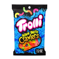 Trolli Sour Brite Crawlers, Candy, Cherry-Lemon, Strawberry-Grape & Orange-Lime, Sweet and Sour, Gummy Worms, 7.2 oz