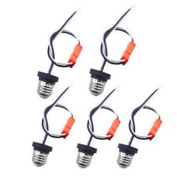 Odlamp Edison 5pcs E26 Sockets Adapter Medium Base Male Screw in Light Bulb Socket Pigtail for Led Ceiling Lights Downlight(Socket A 5packs)
