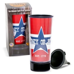 Spit Bud Liberty or Death #2 by Spit Bud - The Ultimate Spittoon for Chew - Portable Dip & Snuff Cup with Lid, Pop Tab, Spill-Proof Funnel, Can Cutter & Holder - Fit in Cup Holders - Holds 8oz - Made in USA