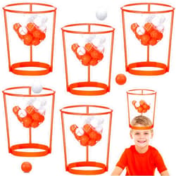 HyDren Head Hoop Basketball Party Game Set for Kids and Adults Carnival Game Portable Adjustable Basket Net Headband with Balls for Birthday Carnival Office Indoor Outdoor Activity Fun Gift (33 Pcs)