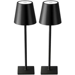 KDG 2 Pack Cordless Table Lamp,Portable LED Desk Lamp, 5000mAh Battery Operated, 3 Color Stepless Dimming Up, for Restaurant/Bedroom/Bars/Outdoor Party/Camping/Coffee Shop Night Light(Black)