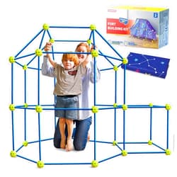 SYNCFUN Fort Building Kit for Kids, STEM Creative Construction Toy with Starry Night Cloth, Storage Bag for Indoor & Outdoors Activity, Educational Gift for Age 3 4 5 6 7 8 9 10 11 12 Boys and Girls
