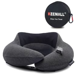 Keemall Inflatable Travel Pillow - Airplane Pillow for Neck and Head Support - Soft, Lightweight, Machine-Washable Travel Neck Pillows for Airplanes