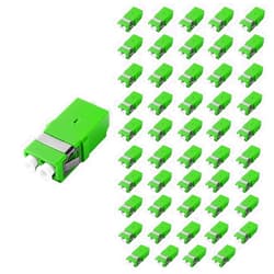 GwliUni 50Pcs LC-APC to LC-APC Couplers, Duplex Fiber Optical Adapters Cable Connectors No Wing Type