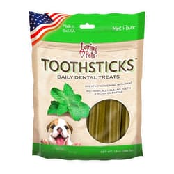 Loving Pets Toothsticks – Fresh Mint Dental Sticks for Dogs (for Medium/Large Dogs 20-100+ lbs)