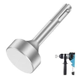 EUWBSSR SDS Plus Ground Rod Driver, 85mm Heavy Duty Steel Drill Bit Driver Wear, Resistant Wide Compatibility Ground Rod Bits Socket for Rotary Hammer Drill Grounding Rods (Flat Drill)