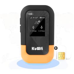 KuWFi 4G LTE WiFi Mobile Hotspot Device, 150Mbps WiFi Hotspot Portable Travel Router Includes 2G Data, Portable WiFi Hotspot for Travel Support 10 Devices, AT&T T-Mobile, B2/B4/B5/B12/B13/B66