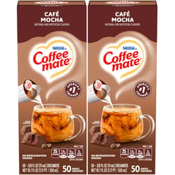 Coffee Mate Nestle Coffee mate Liquid Coffee Creamer Singles, Café Mocha, 50 Ct Box (Pack of 2)