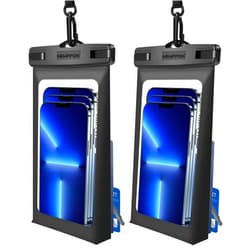 newppon Floating Large Waterproof Phone Case :2 Pack Float Underwater Cellphone Holder Protector - Universal Floatable Cell Water Proof Dry Bag Pouch for iPhone Samsung Galaxy for Fishing Travel Boat