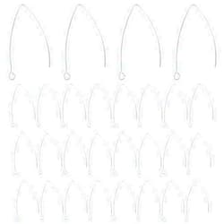 PH PandaHall 100 Pcs 304 Stainless Steel Earring Hooks Ear Wire 41x22x1mm for Jewelry Making