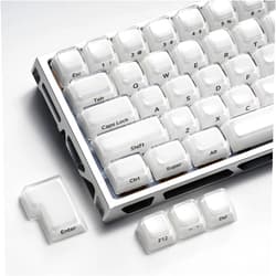 OHY XVX Lusterfly Jelly R2 MDA Profile Keycap Set, 122 Keys Double Shot PC+ABS Keycaps for MX Switches & ANSI Layout Mechanical Keyboards-White