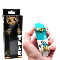 Teak Tuning 32mm Pro Fingerboard Heat Transfer Graphic Complete - Fully Assembled with Pro Level Parts - Pro Shaped Wood Deck (34x97mm), UltraSpin Wheels, Prodigy Trucks - Teal Yeti