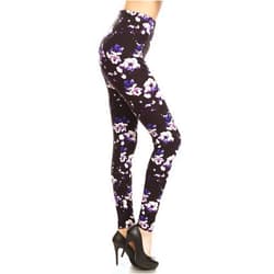 Leggings Depot High Waisted Floral & Space Print Leggings for Women - Regular, Plus, 1X3X, 3X5X
