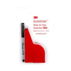 3M ScotchCode Wire Marker Write-On Dispenser with Tape and Pen SWD, 0.75 in x 1.375 in