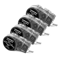 COLORTY 4 Pack Compatible Label Tape Replacememt for M21-500-595-WT Vinyl Label Tape 1/2 Inch All-Weather High Adhesion Tape for Indoor/Outdoor, 21' Length 0.5