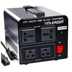 Yinleader 2000W Voltage Converter Transformer(110V to 220V OR 220V to 110V) 2000 Watt Step Up/Down Converter 110/120 Volt - 220/240 Volt w/US Power Cord,Circuit Breaker Protection (VTUS-2000)