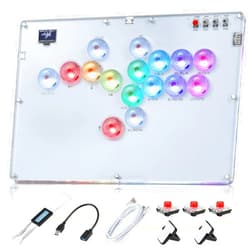 MoKo Haute 42 Leverless Arcade Stick: 16Keys All-Button Gamerfinger, Leverless Controller for PC/PS3/PS4/PS5/Nintendo Switch/Steam Game, Support Hot Swap & SOCD with Custom RGB & Turbo Functions