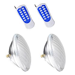 Generic Pair 12V 54W Multi-Color RGB Swimming Pool Spa LED Light Underwater Waterproof with Remote PAR56 Socket