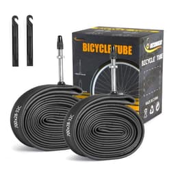 Gesinikad 2 Pack 700 x 28-32C Road Bike Tubes, Bicycle Tube Compatible with 700 x 28C/29C/30C/31C/32C Bike Tire, Butyl Rubber Inner Tube with 2 Tire Levers for Road Bike