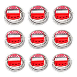 Alamanda Lockout Tagout Cable Lock 9 PCS Adjustable Loto Steel Cable with Vinyl Coated,1/4