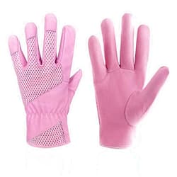 KKOYING Leather Gardening Gloves for Women, 3D Mesh Comfort Fit Pigskin Utility Garden Gloves for Rose Pruning, Weeding, Digging, Planting