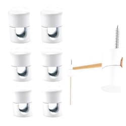 AUXBC 6PCS White Swag Hooks for Ceiling Hanging Lights, Aluminum Ceiling Hook Hanging Light Hooks, Modern Pendant Light Hook, DIY Ceiling Hook for Chandelier Fixture Ceiling Lights Cable