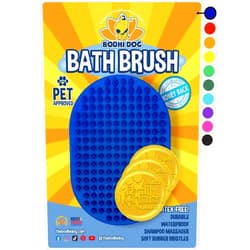 Bodhi Dog New Grooming Pet Shampoo Brush | Soothing Massage Rubber Bristles Curry Comb for Dogs & Cats Washing | Professional Quality