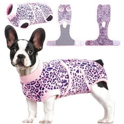 Kuoser Dog Surgery Recovery Suit, Recovery Suit for Female Male Dogs, Dog Onesie After Surgery Spay Neuter, Anti-Licking Pet Surgical Recovery Snugly Suit, Bodysuit for Abdominal Wounds Skin Disease