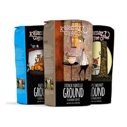 KALAMAZOO COFFEE COMPANY Flavored Ground Coffee Variety Pack - Hazelnut, French Vanilla, & Maple Walnut | 12oz Bag (3 Pack)