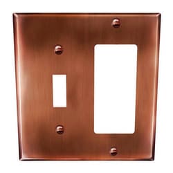 ENERLITES Combination Toggle Switch & Decorator Receptacle Metal Wall Plate, Stainless Steel 201 Outlet Cover, Corrosion-Resistant, Standard Size 2-Gang 4.50