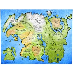 Art Canvas Mart Tamriel Map - Canvas OR Print Wall Art