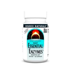 Source Naturals Essential Enzymes 500mg Bio-Aligned Multiple Enzyme Supplement Herbal Defense for Digestion, Gas, Constipation & Bloating Relief - Supports Immune System* - 60 Vegetarian Capsules