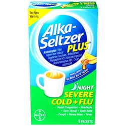 Alka-Seltzer Plus Severe Cold and Flu Night Powder, 6 Count