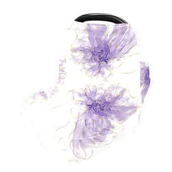 WELLDAY Baby Car Seat Covers Purple Ink Flower Stretchy Breastfeeding Scarf Breathable Infant Carseat Canopy Nursing Covers Multi Use for Stroller High Chair Shopping Cart Boys and Girls