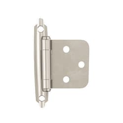Amerock | Cabinet Hinge | Variable Overlay Hinge | Satin Nickel | 10 Pack | Self-Closing Hinge | Face Mount Hinge | Cabinet Door Hinge