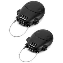 QWORK Retractable Cable Lock, 2 Pack Security Password Lock Steel Cable Luggage Locks…