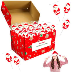 Fruidles Christmas Santa Lollipop, Santa Clause, Candy Canes Suckers, Mixed Fruit Flavor, Individually Wrapped Lollipops (12-Pac)