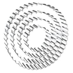 QAAQS Fluted Round Cookie Cutter Set - 5 Inch, 4 Inch, 3 Inch, 2 Inch - Large Donut Cutter Ring Scalloped Edge Wavy Circle Cookie Cutters Shapes Clay Molds - Stainless Steel