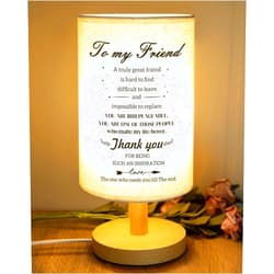 SOUHONEY Friend Gifts - Friend Birthday Gifts for Women Men- to My Friends Anniversary Christmas Valentine Gifts, Fabric Wooden Desk Lamp
