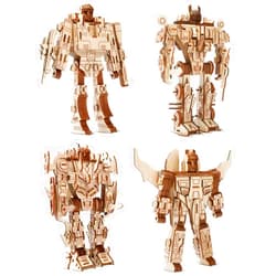 I-CHONY 3D Wooden Robot Puzzle,4 Piece Set Wood Crafts DIY Assembly Puzzle,Wooden Robot Model Kits,3D Wood Toys for Adults Man Teens Boys Kids Birthday
