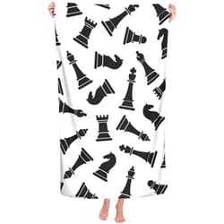 Epushow Chess Beach Towel, Large Microfiber Bath Towel, Travel Accessories Gifts, Women's Men's Lovely Beach Towel
