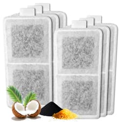 TOGGATH 6 Pack Cat Water Fountain Filter Replacement Compatible with PetSafe Whisker City Automatic Pet Fountain, Small and Large Size Pet Water Fountain Replacement Filters(Large)