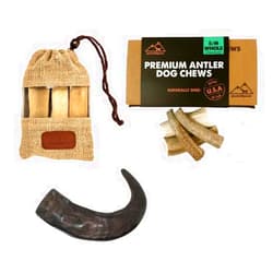 PeaksNpaws Medium Dog Chew Variety Bundle - Yak Milk Dog Chews, Elk Antlers, and Buffalo Horns - Natural, Long-Lasting Treats for Dental Health and Entertainment