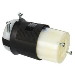 Hubbell HBL2723 Locking Connector, 30A 3P 250V, L15-30R, Black and White