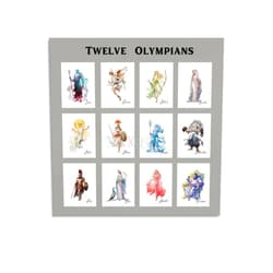 Generic Ancient Gods And Goddesses Poster,12 Olympians,Greek Mythology Art (4) Canvas Painting Posters And Prints Wall Art Pictures for Living Room Bedroom Decor 12x12inch(30x30cm) Unframe-style